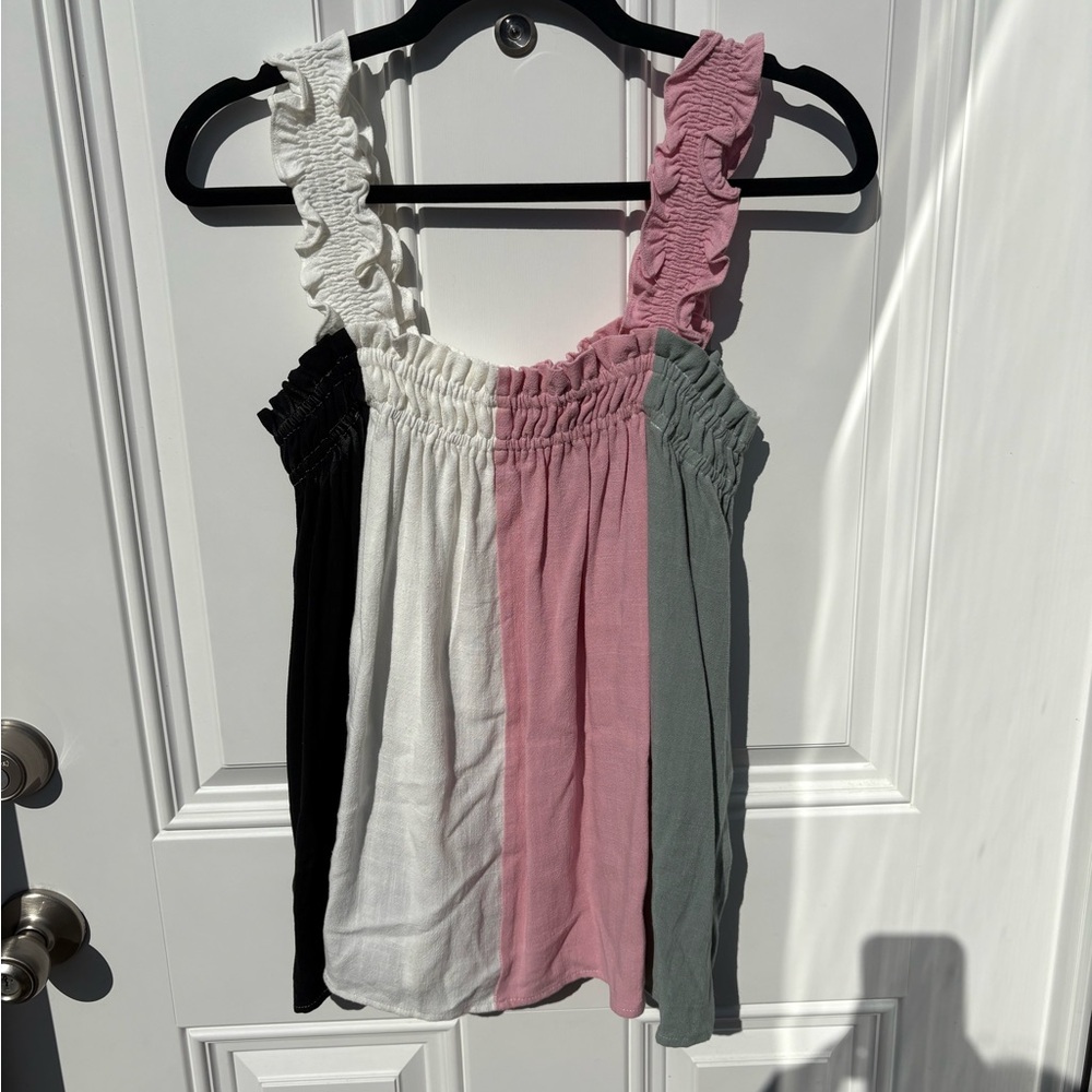 Entro Multicolor Ruffled Tank Top